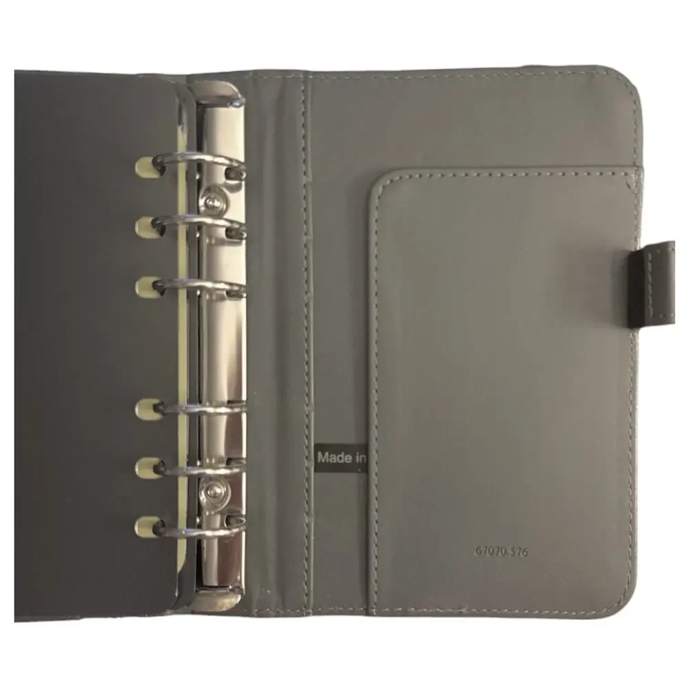 Franklin Covey Gray Black Pocket Faux Leather Open Binder Planner 6 Ring 2004